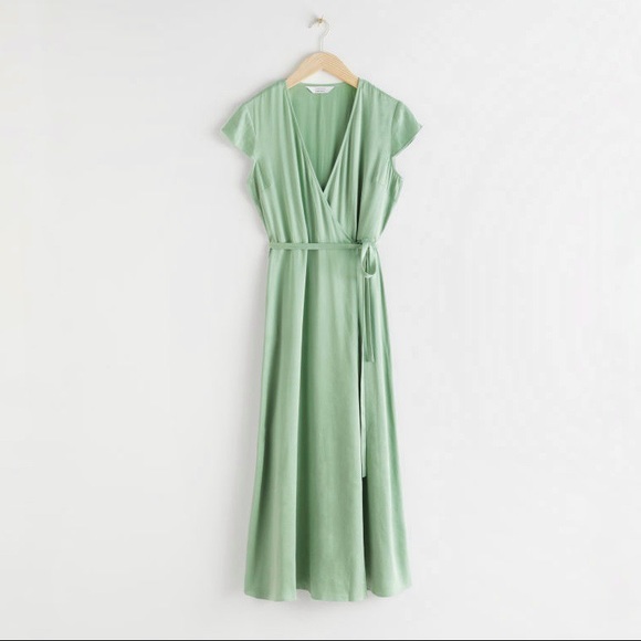 Spring Mint Green Maxi Wrap Dress - Picture 1 of 5